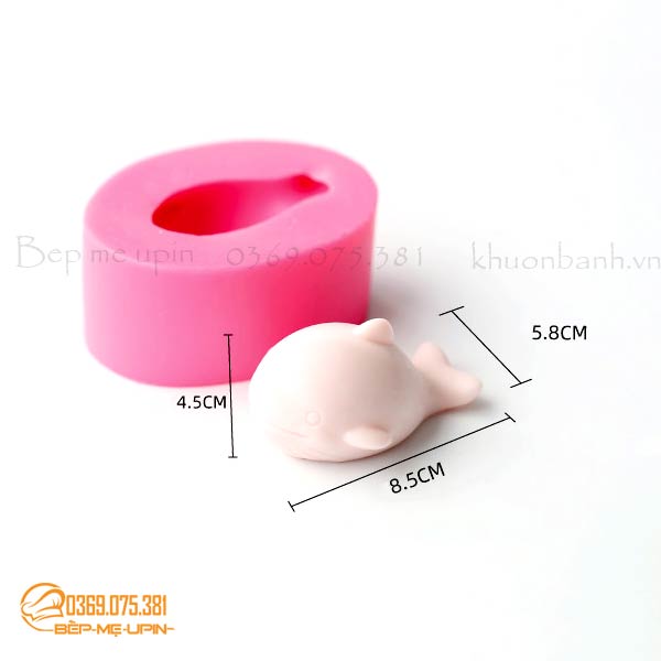 Khuôn silicon hình con cá voi cá heo