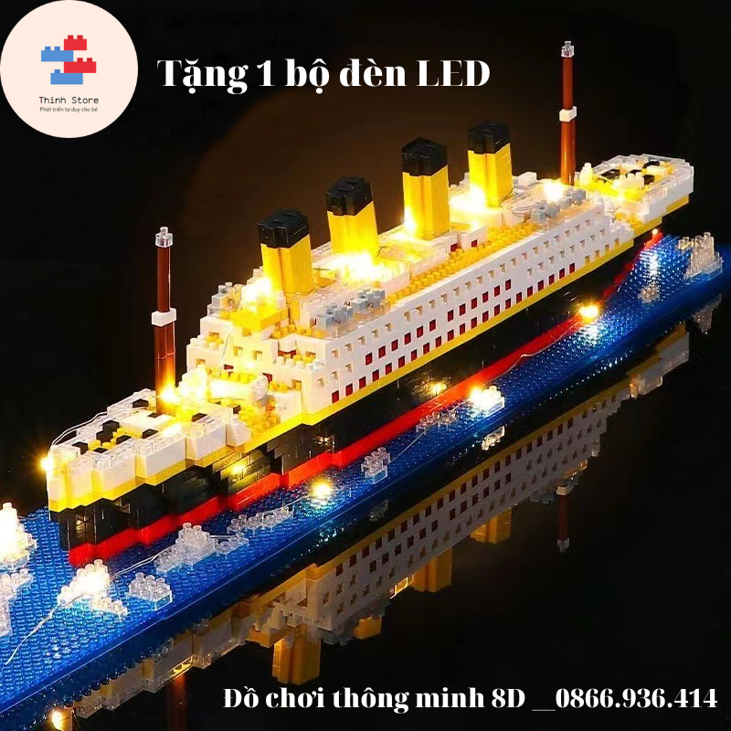 Mô hình lego tàu Titanic 1878pcs có đèn led - Lego cho bé từ 10 tuổi