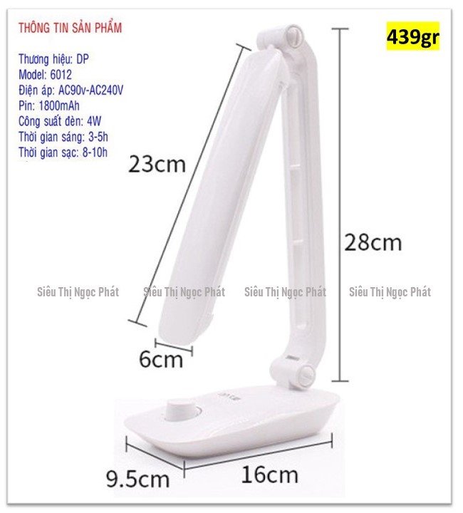 [ĐÈN LED DP CHÍNH HÃNG] Đèn Sạc Chống Cận Thị_42 Bóng Led Siêu Sáng_DP-6012