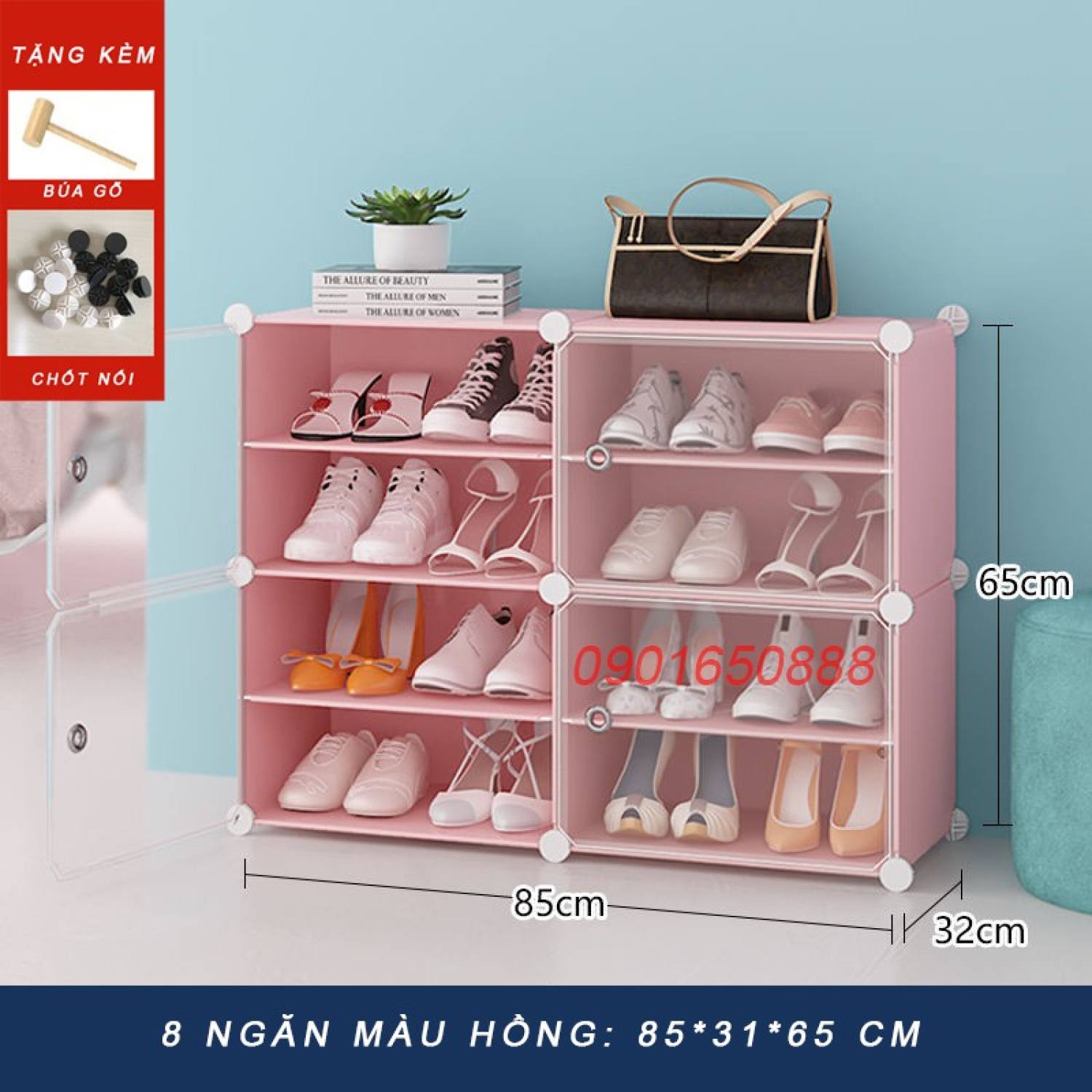 [TỦ GIÀY 6-8 NGĂN] Tủ nhựa đựng giày lắp ɡhép đa năng