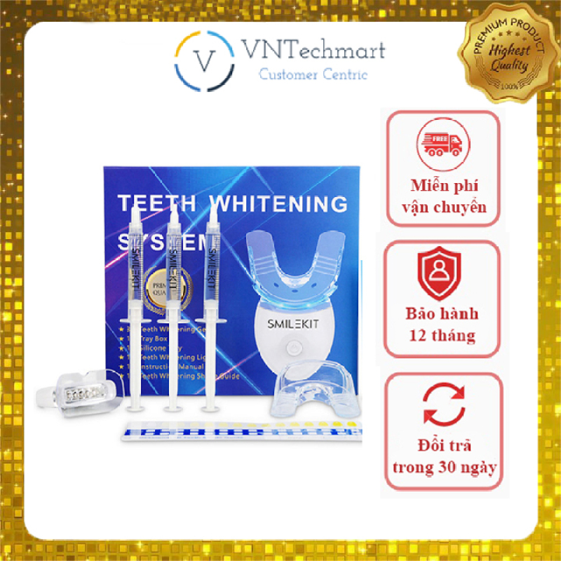 Máy làm trắng răng tự nhiên Smile Kit - TẶNG KÈM KEM ĐÁNH RĂNG, Máy tẩy trắng răng bằng kem chăm sóc răng miệng, nguyên liệu từ thiên nhiên giúp răng trắng sáng, hơi thở thơm mát, Hiệu quả rõ ràng chỉ sau 1 tháng sử dụng
