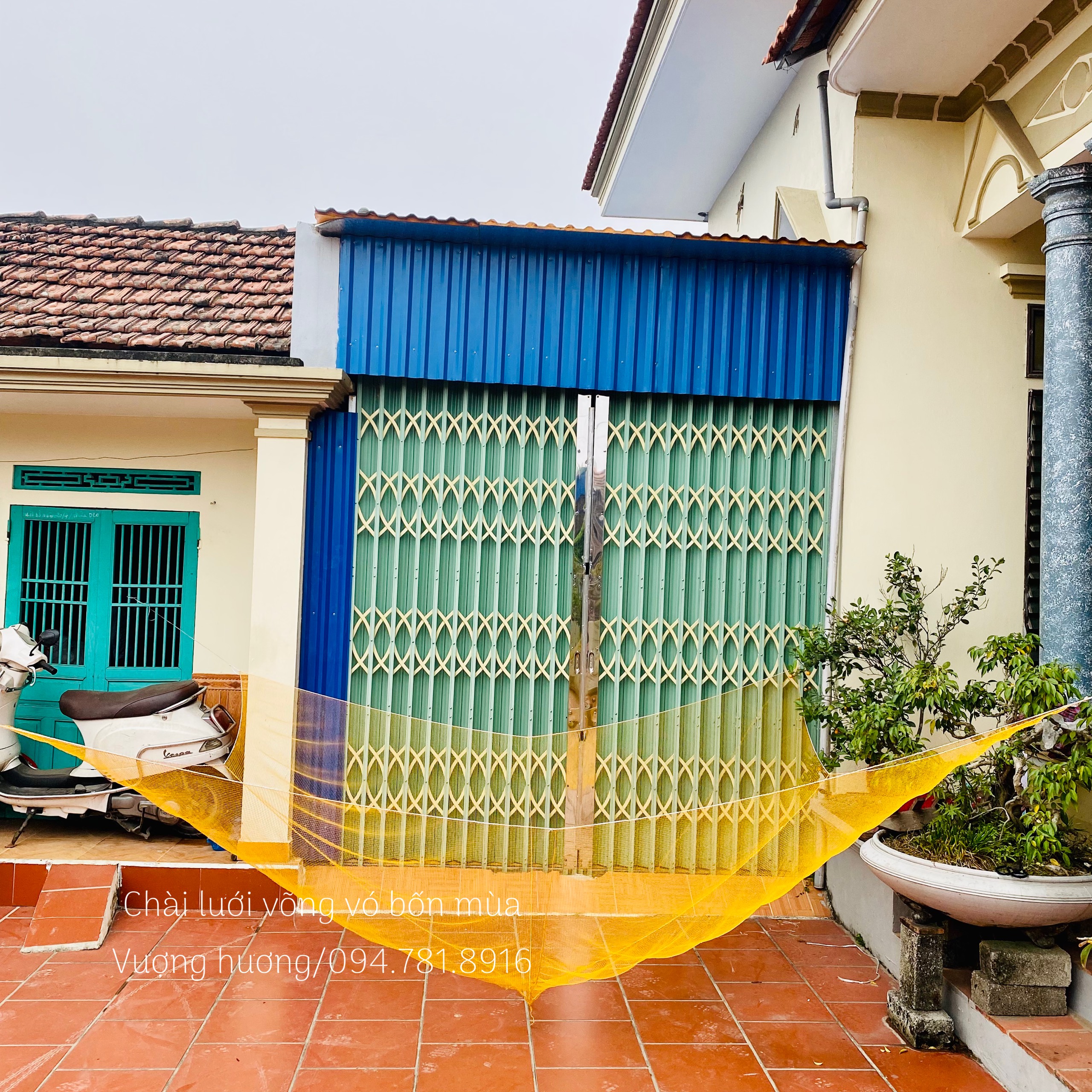Lưới đánh cá mắt mau màu vàng cạnh 2m8x2m8