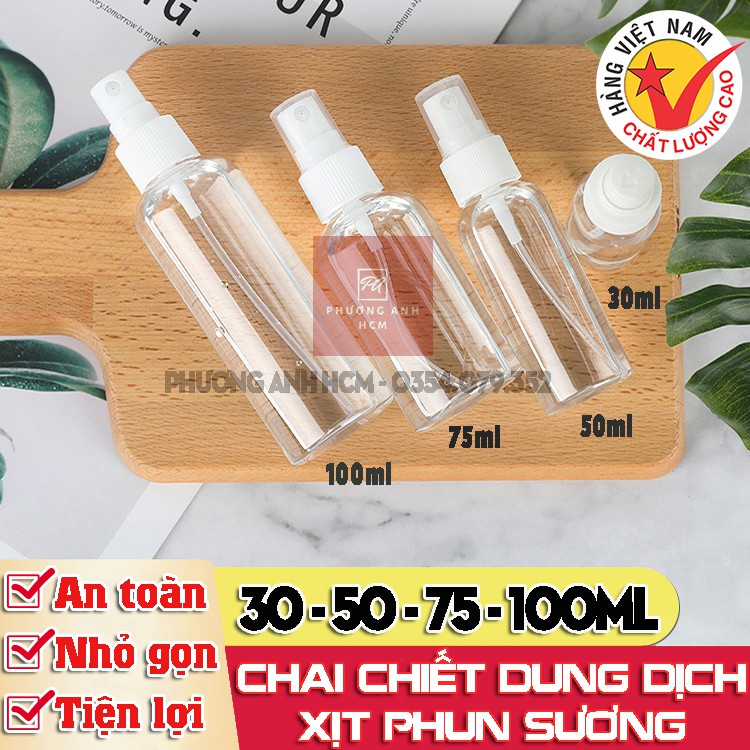 [Combo 3] Chai Xịt Phun Sương - Lọ Chiết Nước Hoa, Mỹ Phẩm, Nước Rửa Tay (Màu Ngẫu Nhiên)