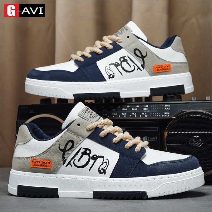 Giày Thể Thao Nam Sườn Phối Chữ Trẻ Trung Thắt Dây Thừng HOT 2023 AVISHOP- A15