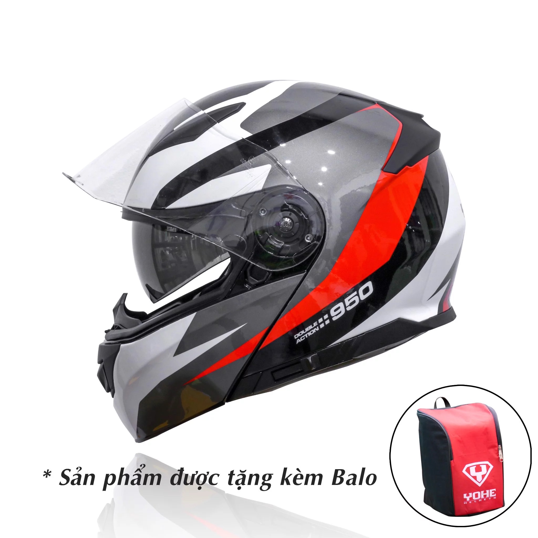 Nón bảo hiểm fullface Yohe 950 lật hàm