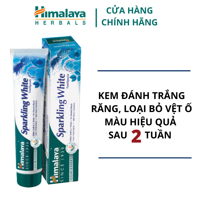 Kem đánh răng thảo mộc giúp làm trắng răng Himalaya Sparkling White Toothpaste 100g