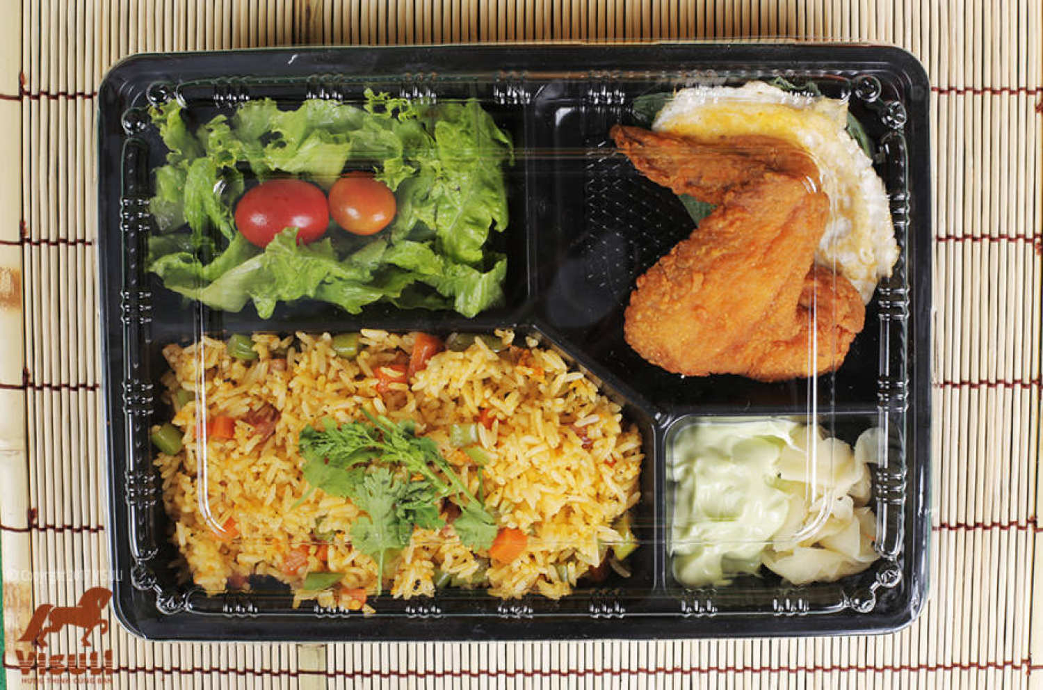 [An Toàn Sức Khỏe] Set 10 Hộp Nhựa Đựng Cơm 4 Ngăn Dùng 1 Lần HT25