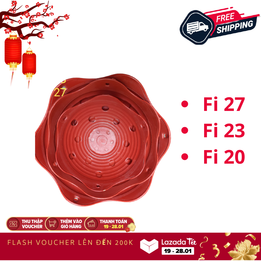 Combo 10 Chậu nhựa lan bèo giả đất đủ size hàng đẹp(Fi 20)