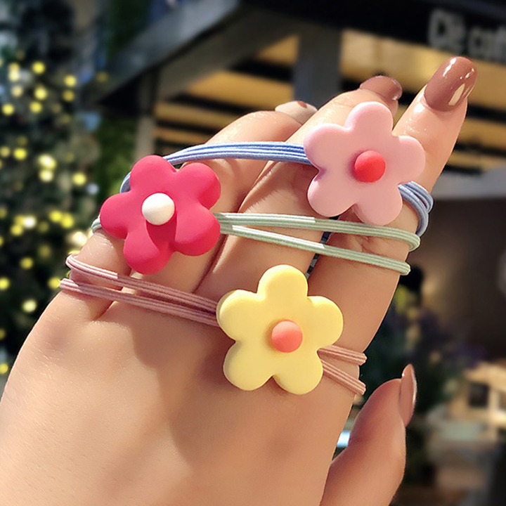 [Hoàn tiền 6%]Set 5 Chun buộc tóc hoa mai nhiều màu