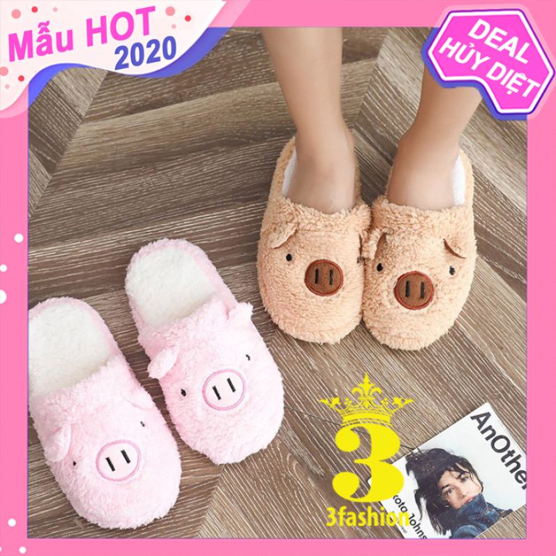Dép Lông 3Fashion Đi Trong Nhà Nữ Họa Tiết Pé Heo Cực Sinh Stye Hàn Quốc - 3198 giá rẻ