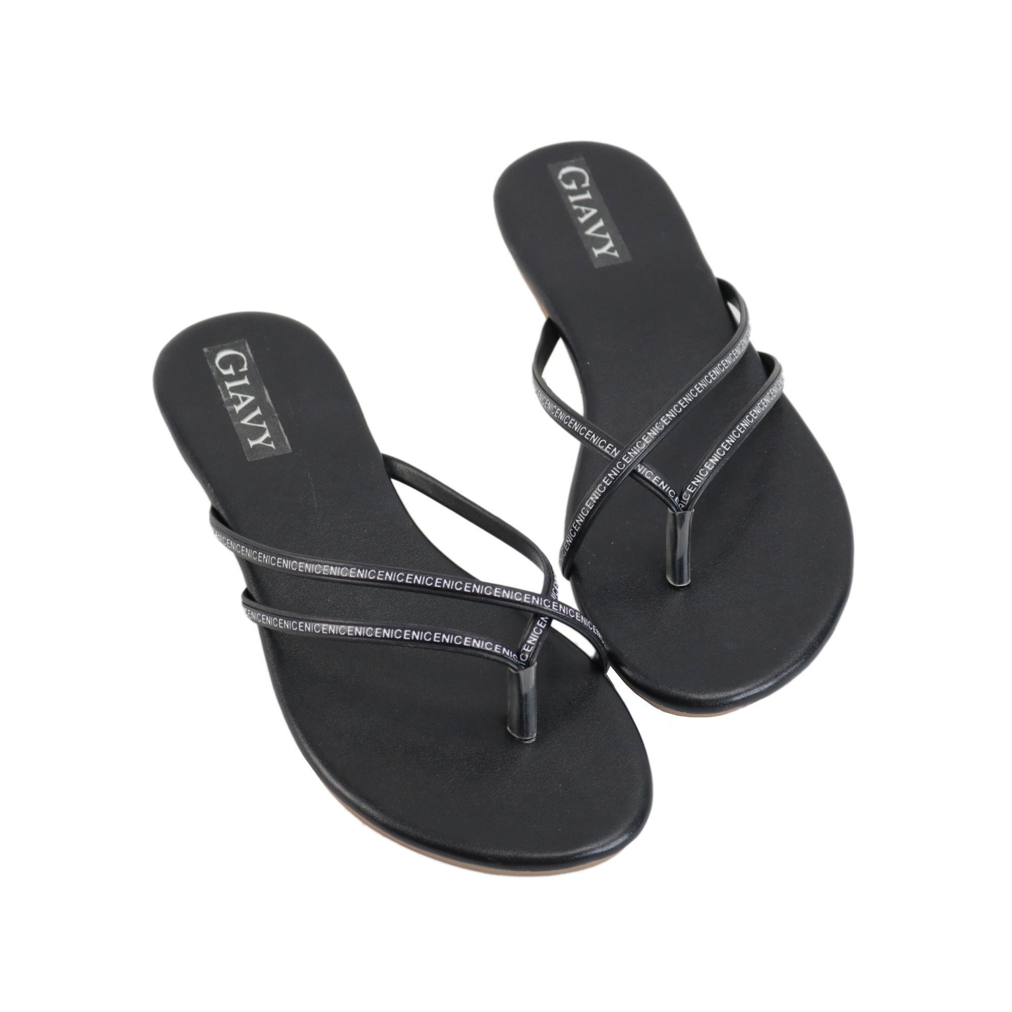 Dép xỏ ngón nữ GIAVY-Dép quai mãnh đế chống trơn dễ mang hàng ngày nk533 màu đen