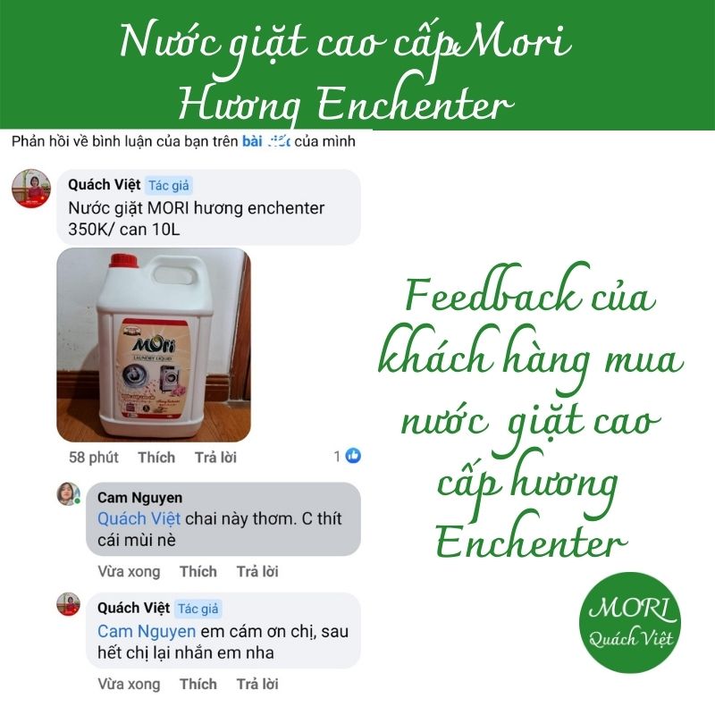 Nước giặt MORI hương Comf, can 10L