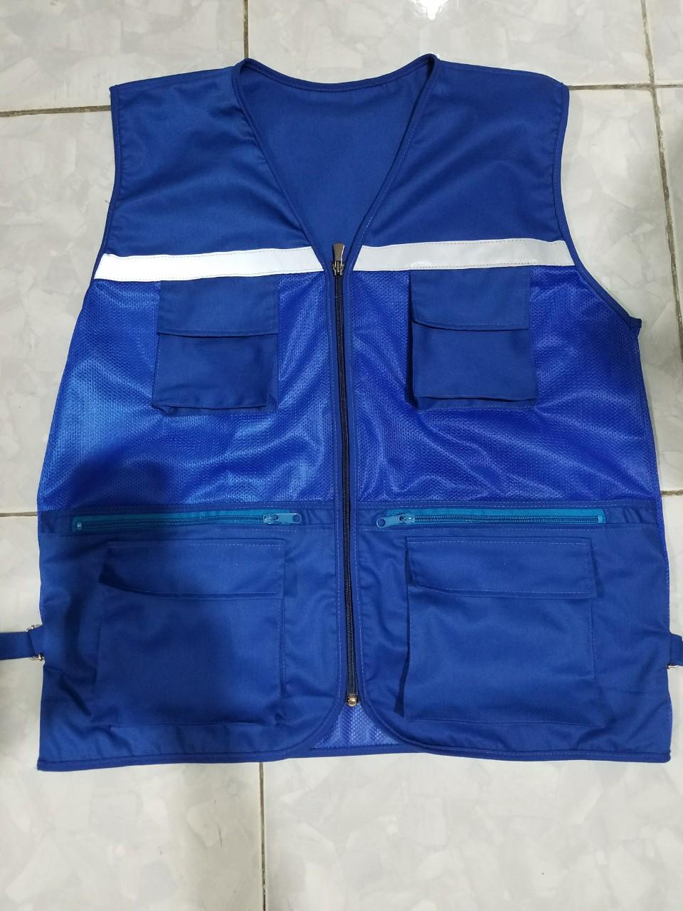 [HCM]Áo gile kỹ sư xanh dương cao cấp.