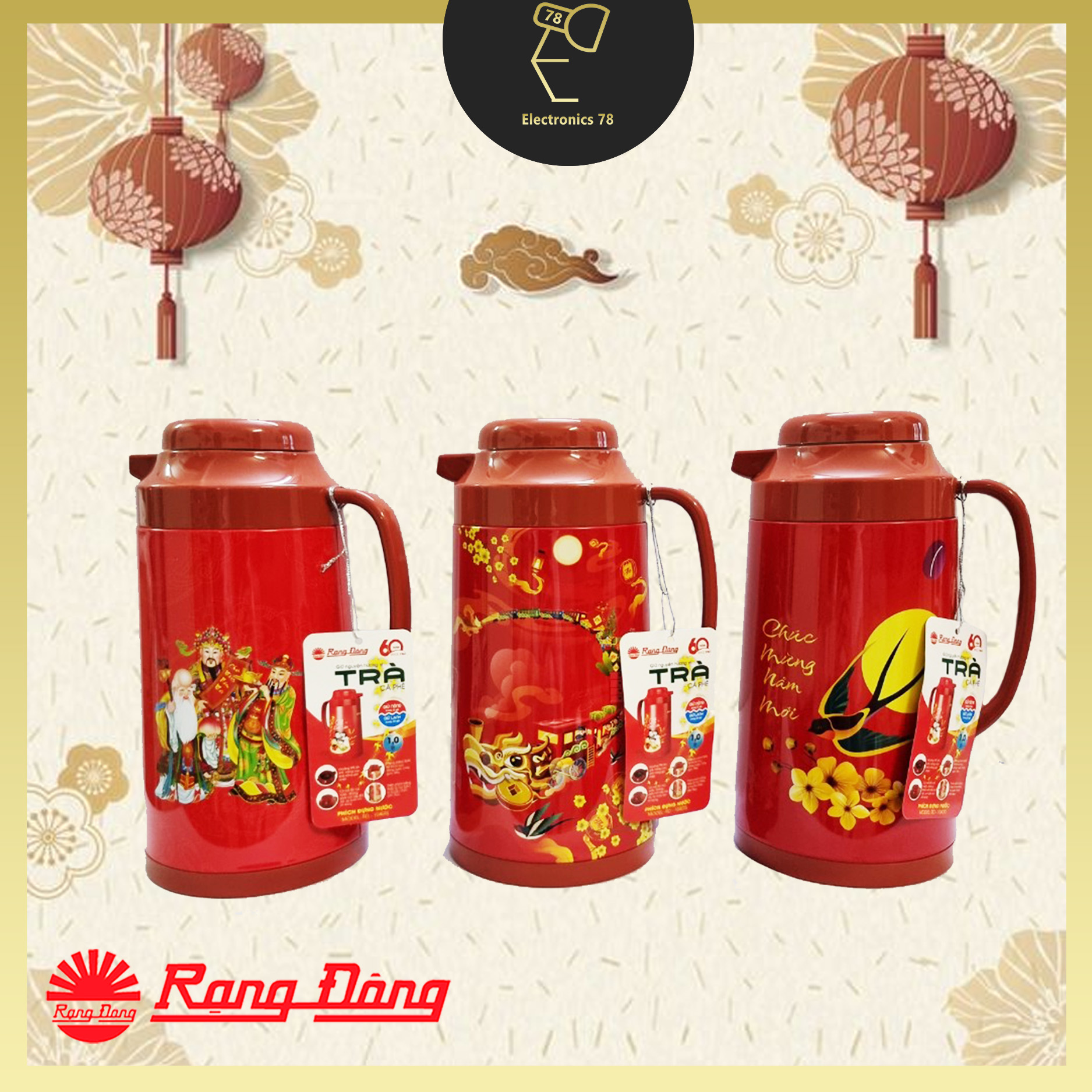 [Phích Tết] Phích giữ nhiệt 1 Lít -  Bình pha trà Rạng Đông RD 1040 TS