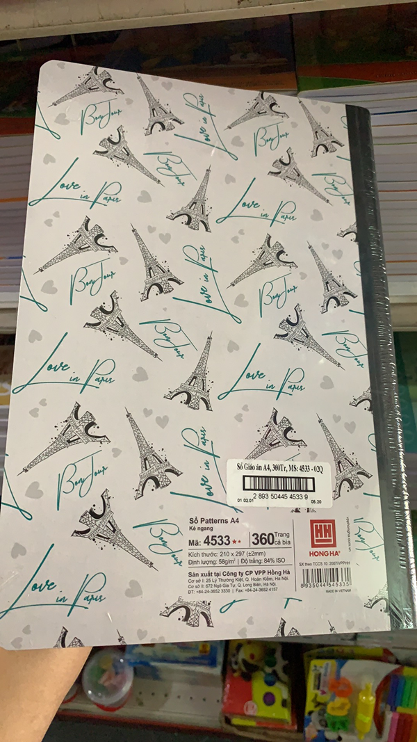 Sổ kẻ ngang Hồng Hà 360 trang A4 Patterns (4533)