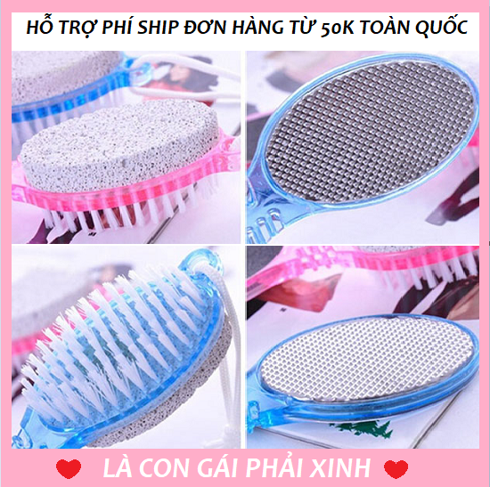 [HCM]Dụng cụ Đá bọt biển chà gót chân tẩy tế bào chết 4 in 1