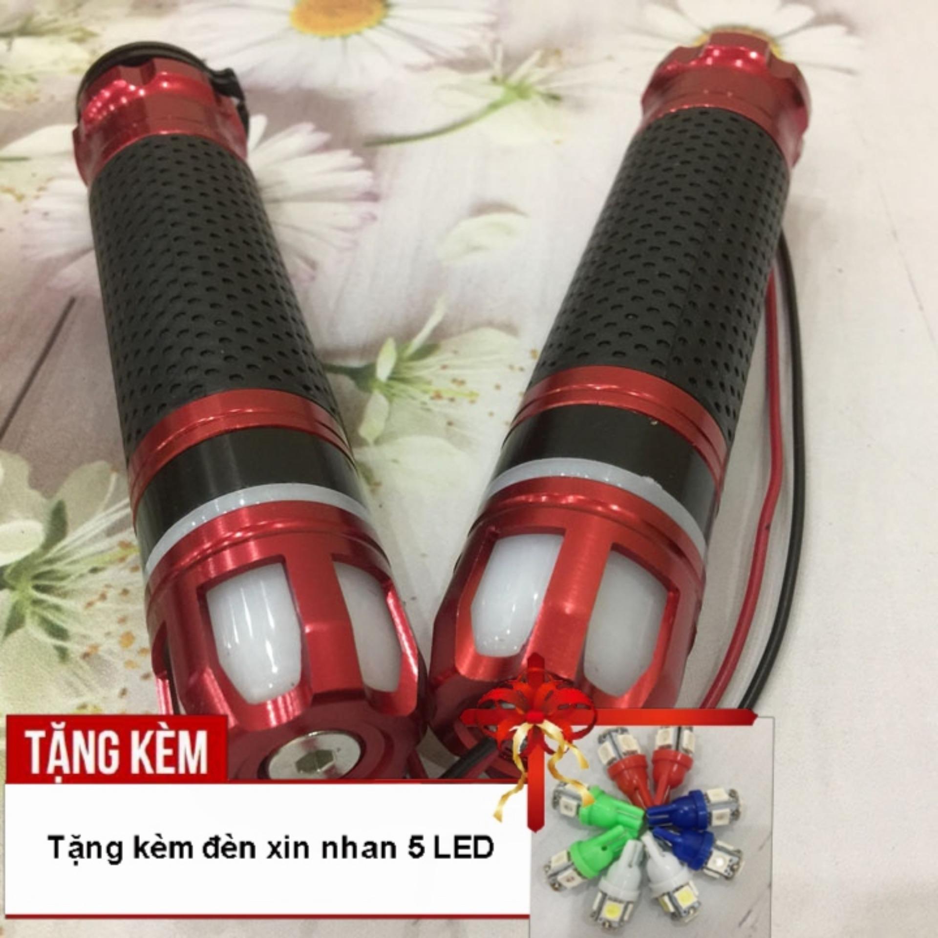 [TẶNG ĐÈN XIN NHAN 5 LED] Bộ 2 bao tay lái xe máy gù  có đèn Led xoay RIZOMA cao cấp G71-màu đỏ-14