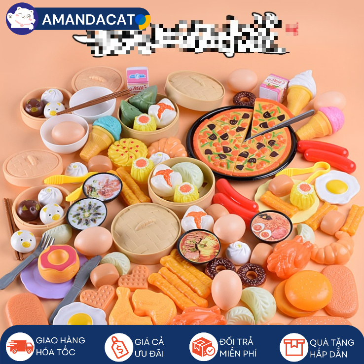Bộ đồ chơi nấu ăn 84 chi tiết - Bánh bao , Dimsum , Há cảo , Pizza đầy đủ phụ kiện nhà Bếp
