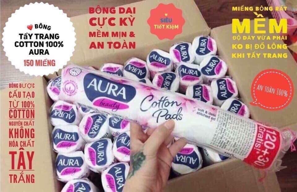 Bông tẩy trang Aura Cotton Pads 150 miếng
