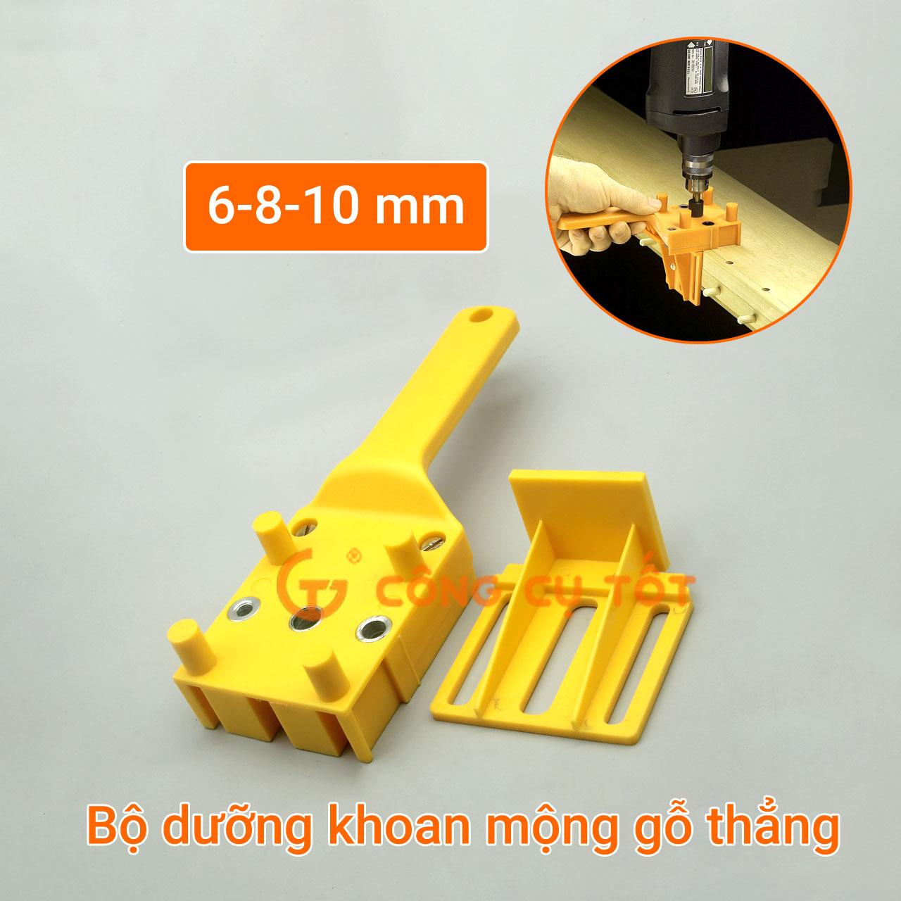 Bộ cữ khoan chốt gỗ - Bộ dưỡng khoan mộng gỗ thẳng 6-8-10mm làm từ nhựa cứng ABS có độ bền cao và khả năng chịu va đập tốt