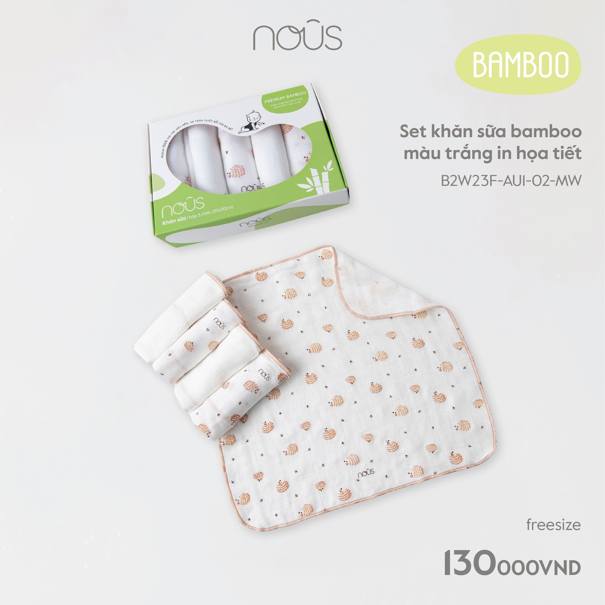 Khăn sữa sợi tre Bamboo Nous