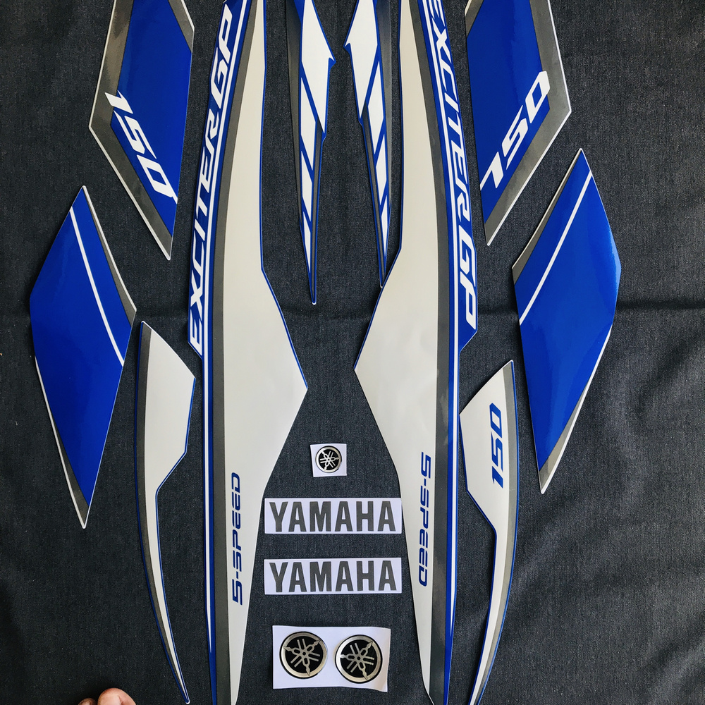 Tem dàn áo xe máy, tem 3 lớp dán xe EXCITER 150 GP đời 2015 (màu xanh GP)