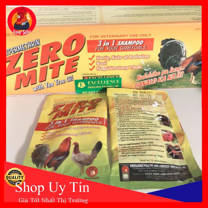 Zero mite hộp 5 gói xà bông tắm gà