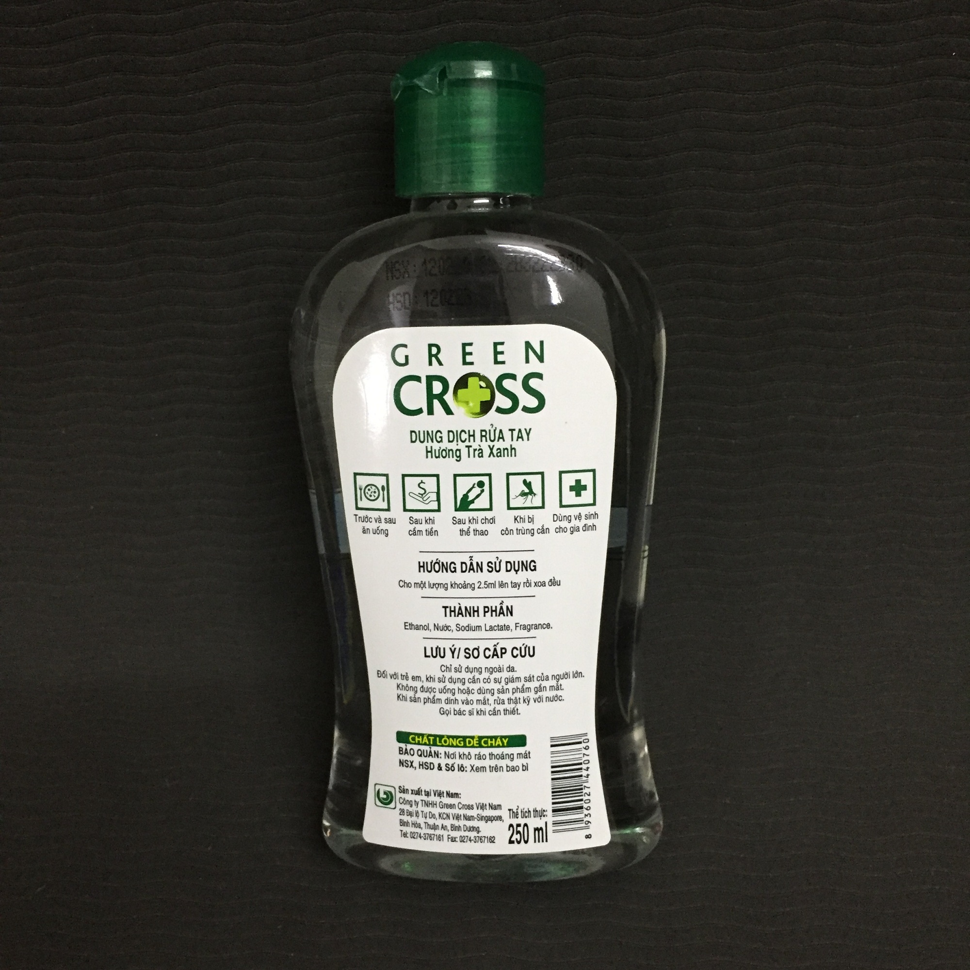 Dung dịch rửa tay khô Green Cross 250ml ( không cần rửa lại với nước)