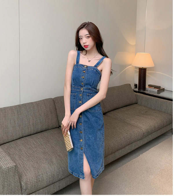 ĐẦM JEAN 2 DÂY D778D