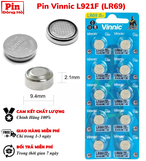 [HCM] Pin lr69 Vinnic L921F (LR69) 1 vỉ 10 viên - pin lr 921 / 69 dùng cho cmos, remote, đồ chơi, thiết bị điện tử, đồng hồ, ....
