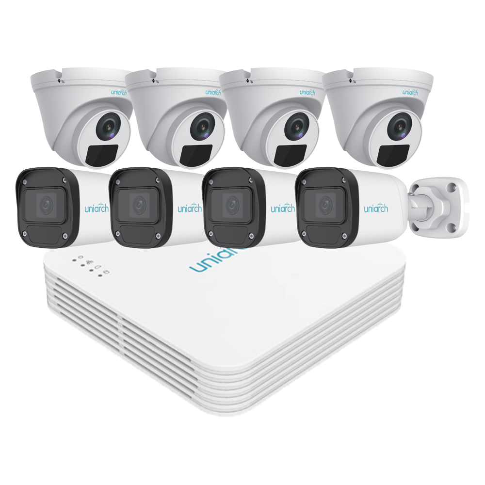 Giá hủy diệt Combo 8 Camera IP PoE 4.0MP Uniarch N84P1LS-P8 - Siêu Sale