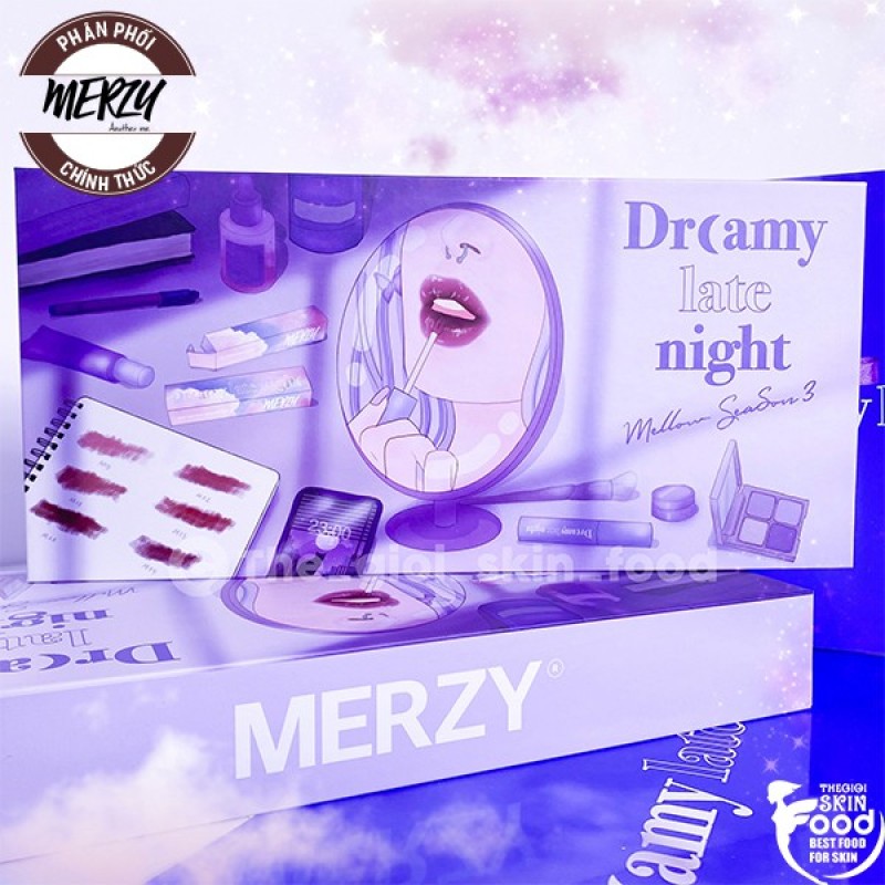 [Phiên Bản A Late Night Mood] Set 6 Son Kem Lì, Mịn Mượt Môi Merzy Dreamy Late Night Mellow Tint 4g