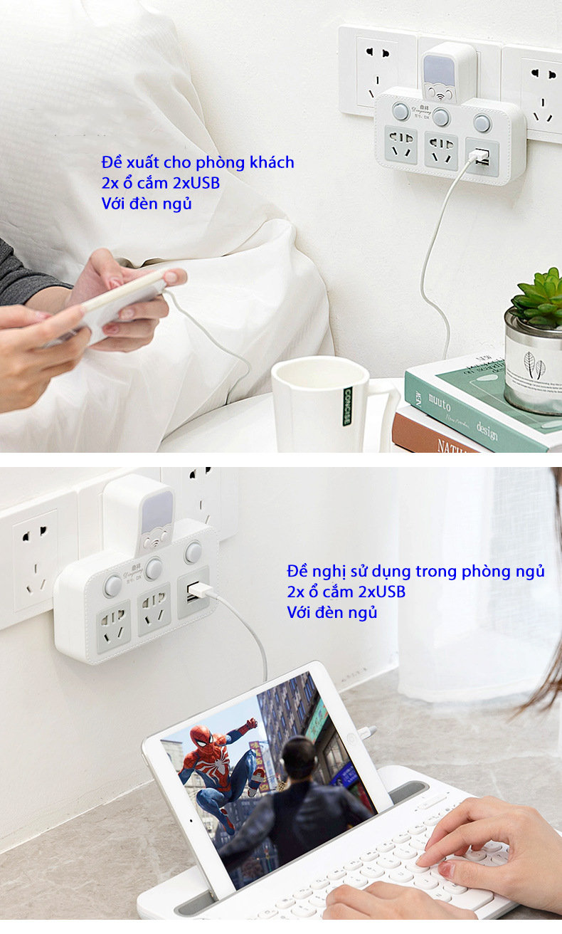 Ổ cắm 2 chân - Ổ cắm điện điều khiển từ xa - Ổ cắm thông minh -Ổ cắm usb - Ổ cắm usb đèn ngủ -Phích cắm điện 2 chân - Ổ cắm hẹn giờ