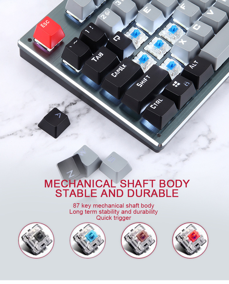Bàn Phím Cơ Bluetooth 87 Keycabs Super LED Lightning