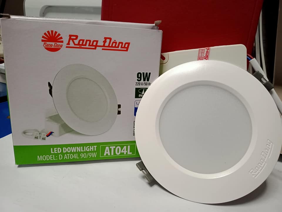 Đèn led âm trần downlight at04l 90/9w trắng, vàng, trung tính rạng đông
