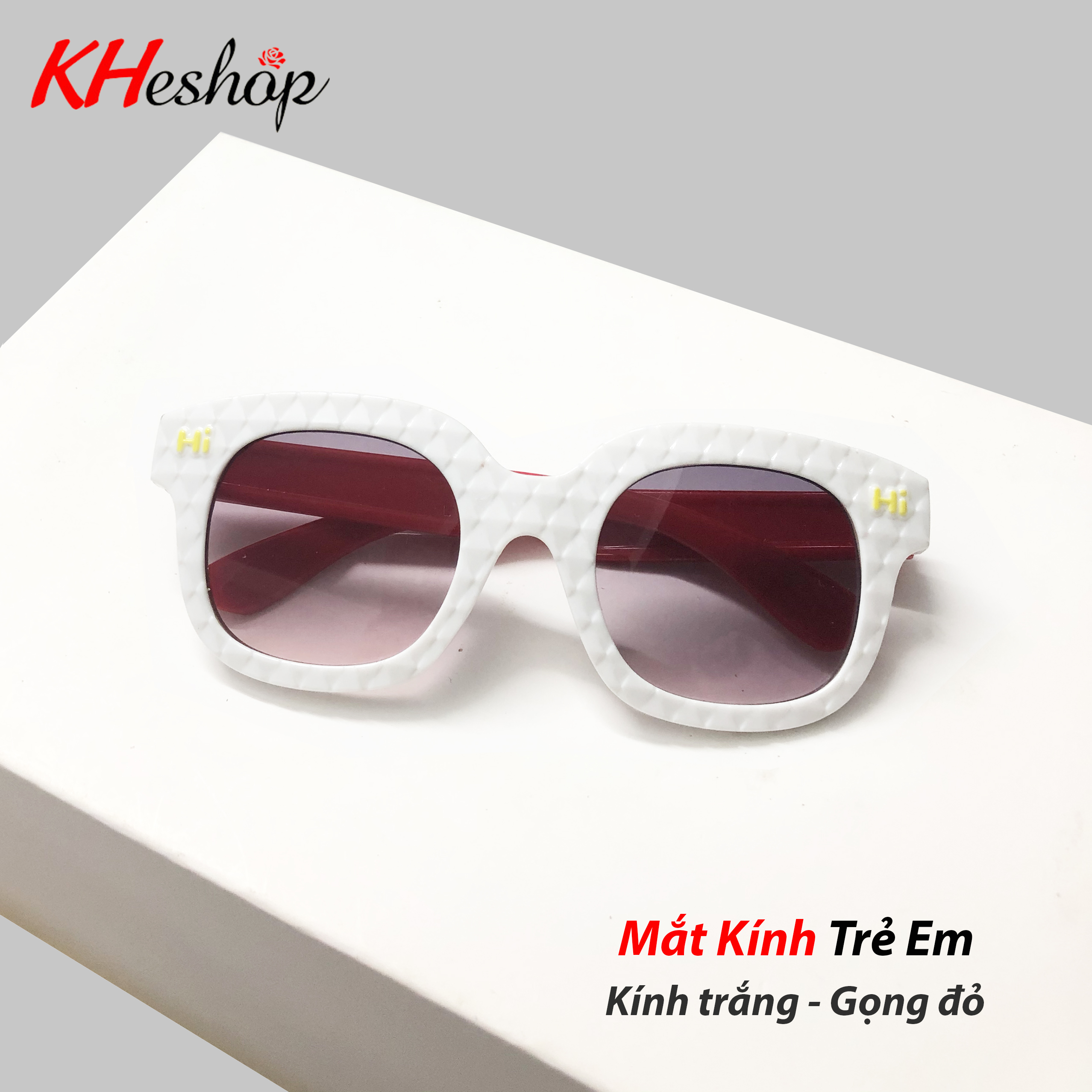 Kính mát thời trang mẫu mới 2021 cho bé từ 2- 9 tuổi chữ "Hi" siêu cute,bảo vệ đôi mắt của bé khỏi bụi, nắng và tia cực tím- mã T1559