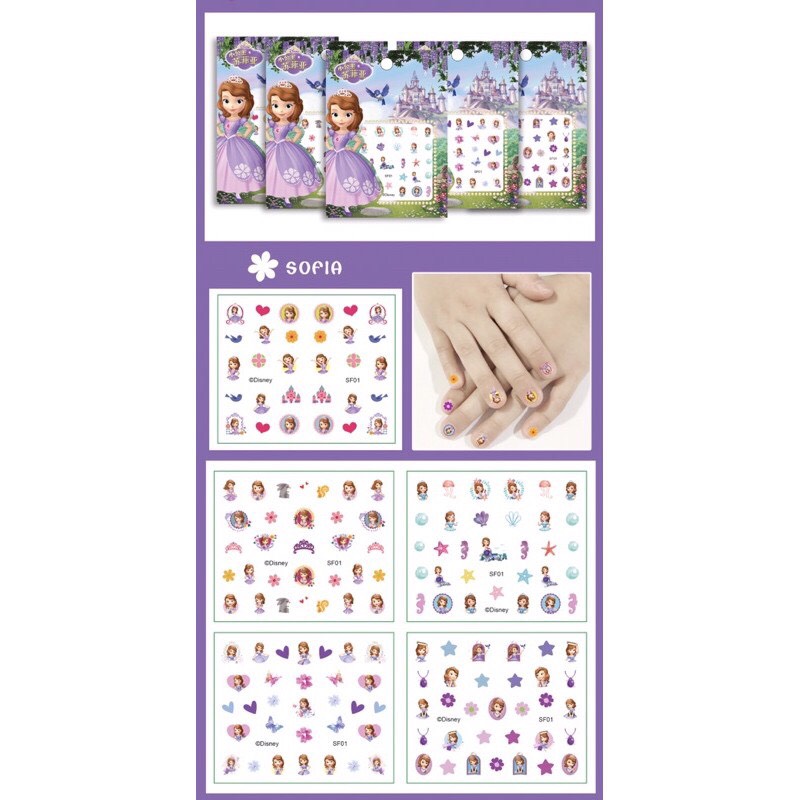 Sét sticker dán móng tay 3D nhiều mẫu mới cho bé