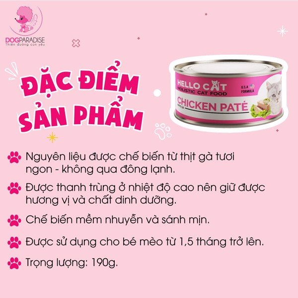 Pate cho mèo Hello Cat lon 190g