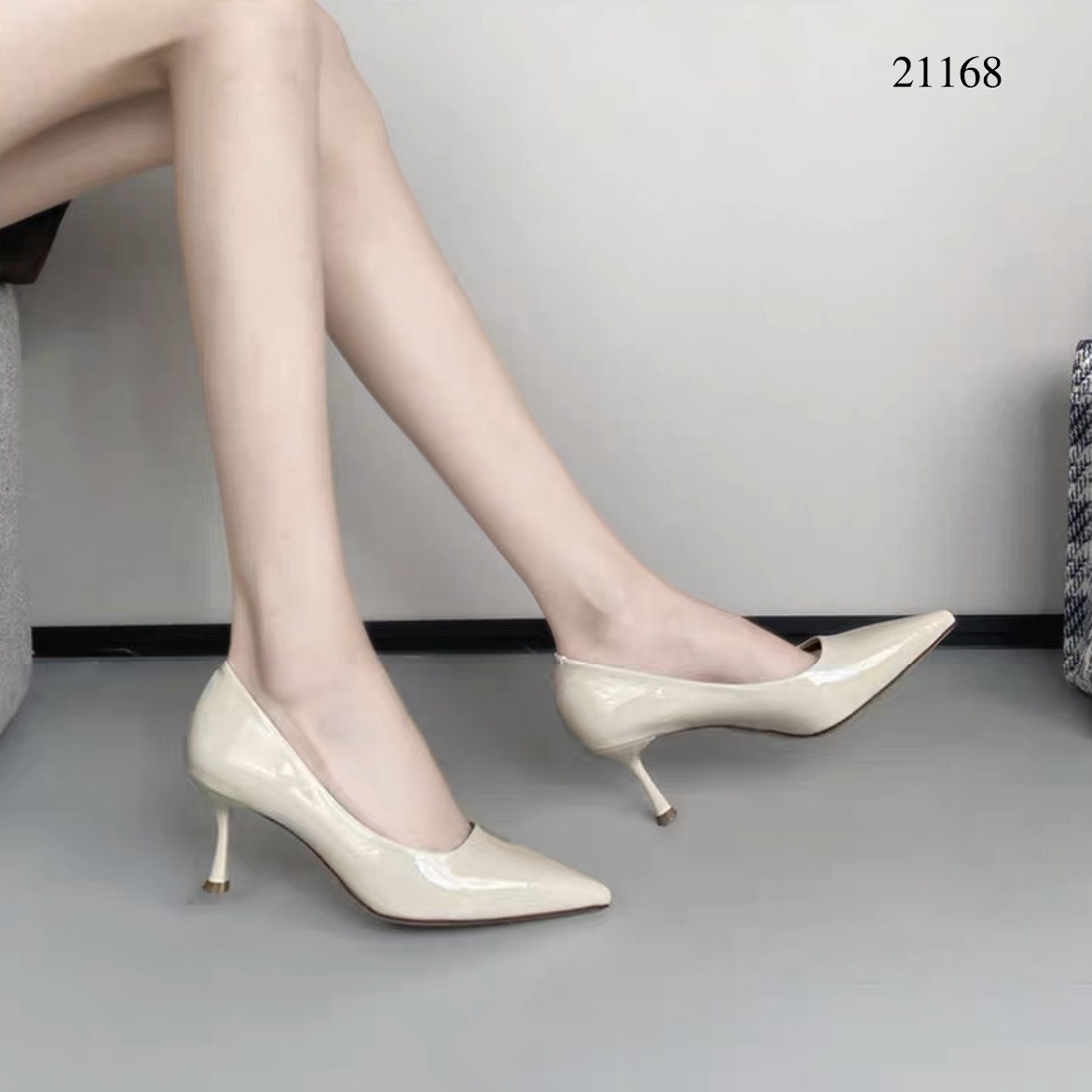 Giày Cao Gót Trơn Da Bóng 7 Phân 21168