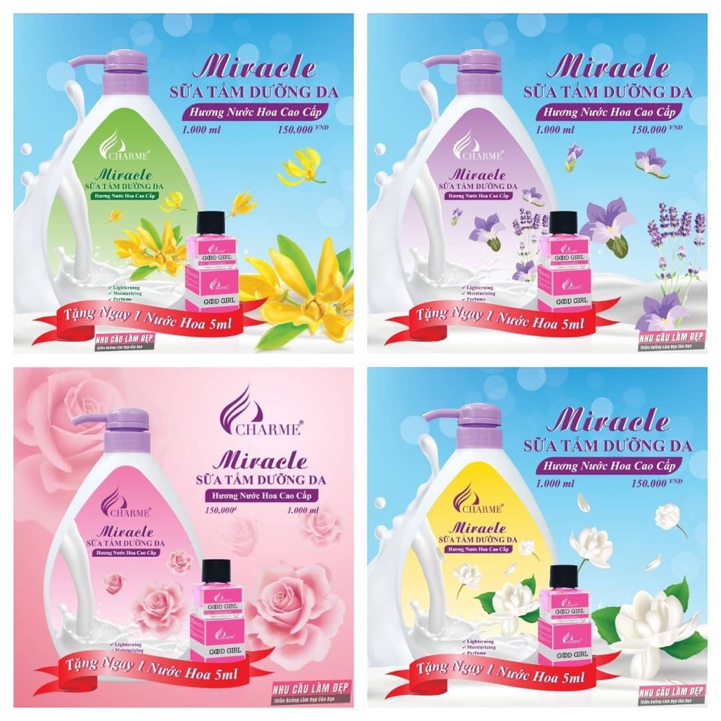 Sữa Tắm Nước Hoa Charme Miracle 1000ml