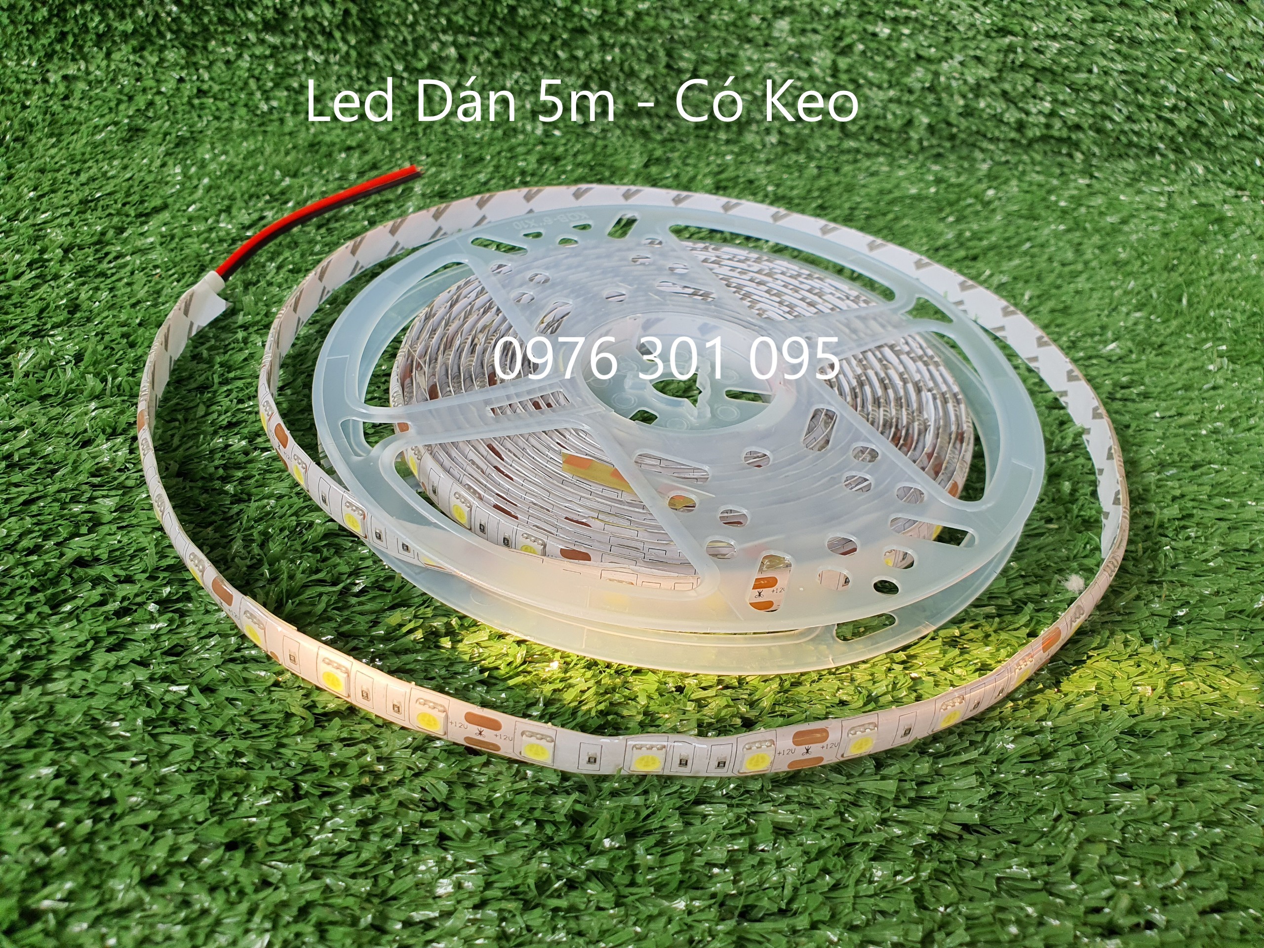 Dây Đèn Trang Trí Màu Trắng 12V - 5M có keo dán - Đèn Led Thiên Vân