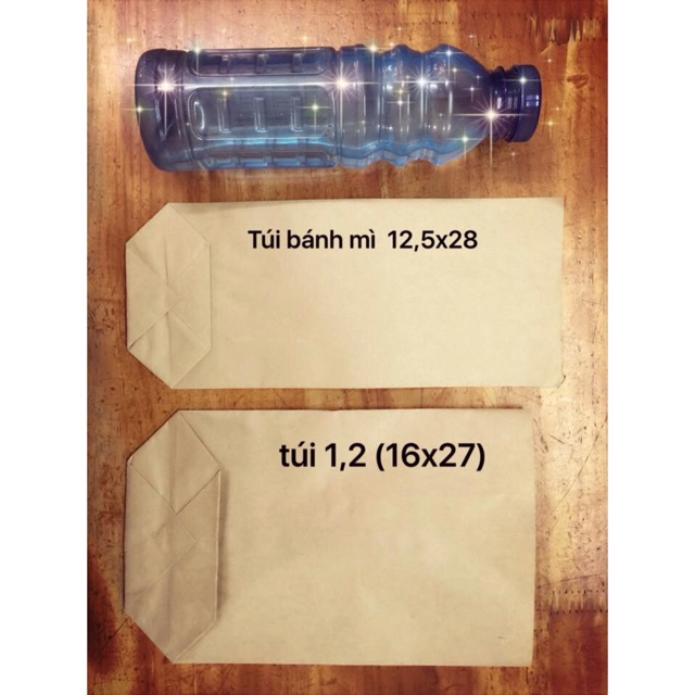 100 Túi giấy 16cmx27cm ( giấy xi măng) túi 1,2