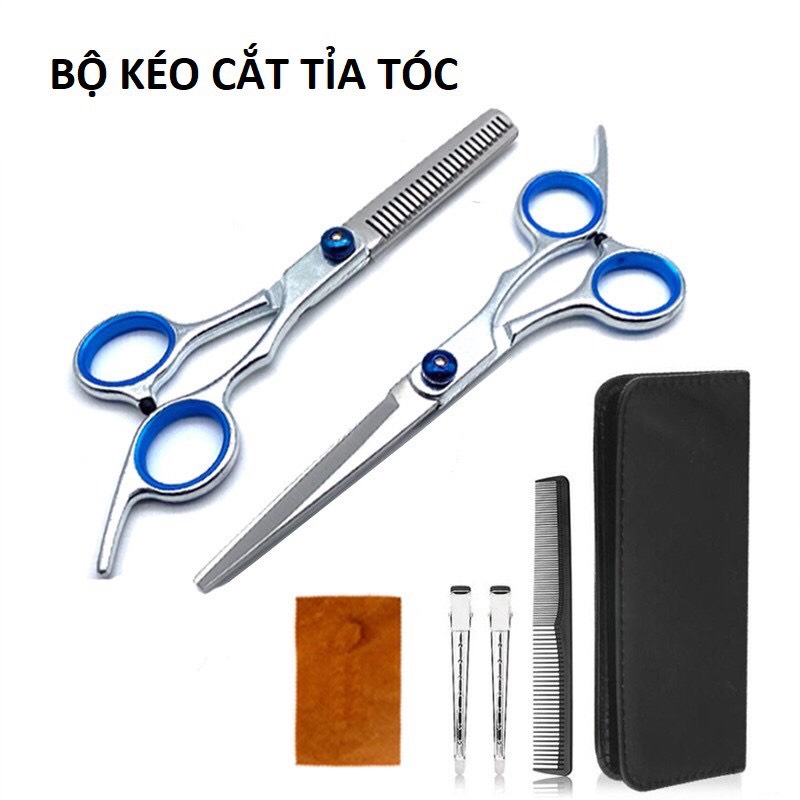 [ Combo 7 món ] Bộ kéo cắt tóc cao cấp xịn nhập khẩu- Bộ phụ kiện cắt tóc cho bé và gia đình, kéo cắt tóc, kéo tỉa tóc, lược, tỉa lông chó mèo, thú cưng...