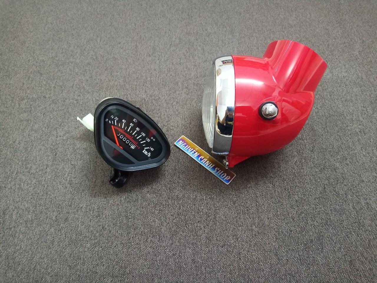 đèn pha xe 67 đỏ ATE hàng nhập cumbo 3 món pha đèn đồng hồ gáo đèn