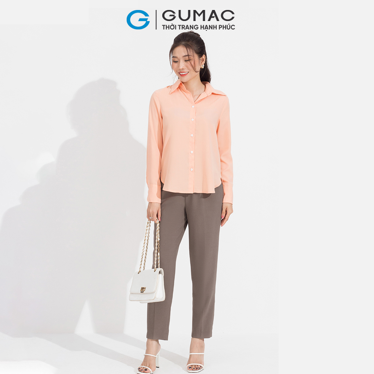 [15 - 17.5 |Voucher 8-12%] Áo sơ mi nữ đô kiểu GUMAC AD05050