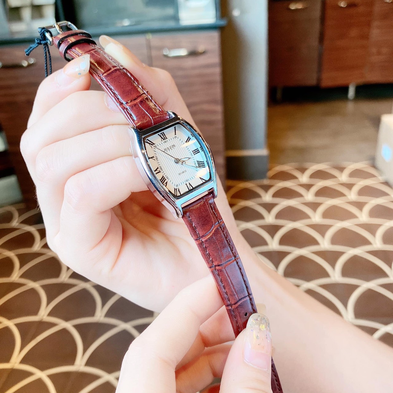 Đồng hồ nữ Julius Hàn Quốc JA-703 cổ điển dây da