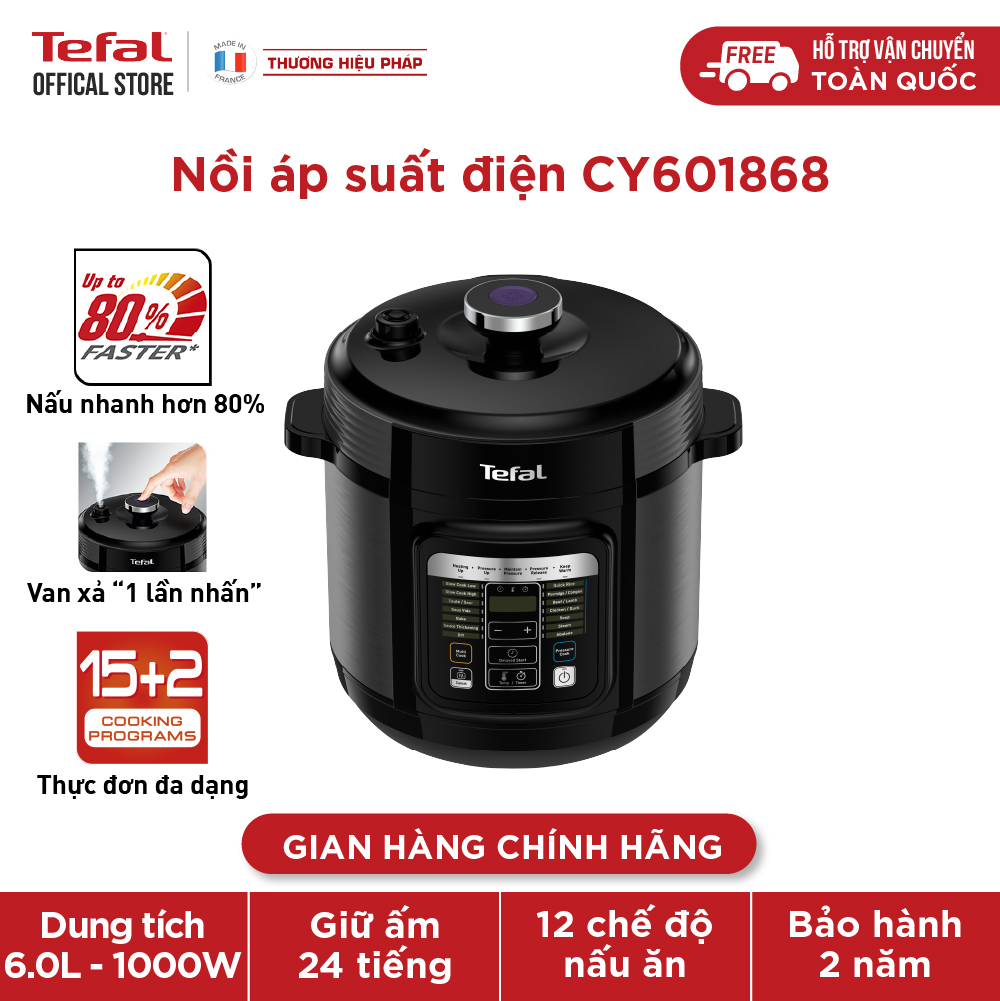 Nồi áp suất điện Tefal CY601868 6l – Hàng chính hãng