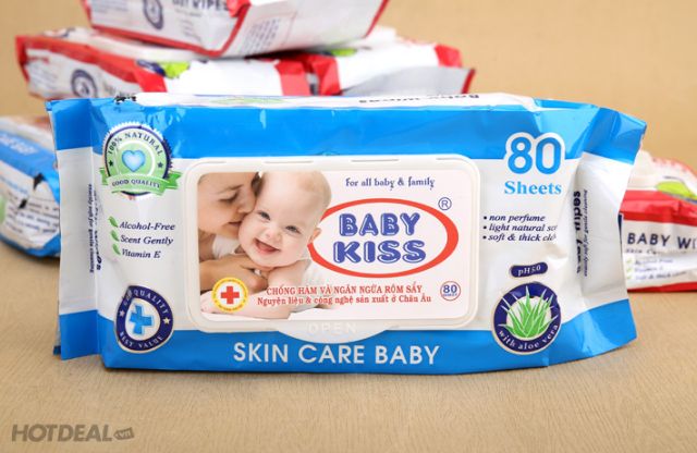 Bịch Khăn Giấy Ướt Baby Wipes to 80 miếng