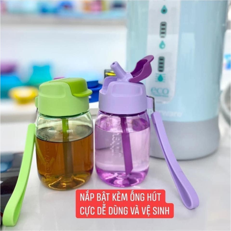 Bình nước tupperware có ống hút cho bé mini lohas 350ml