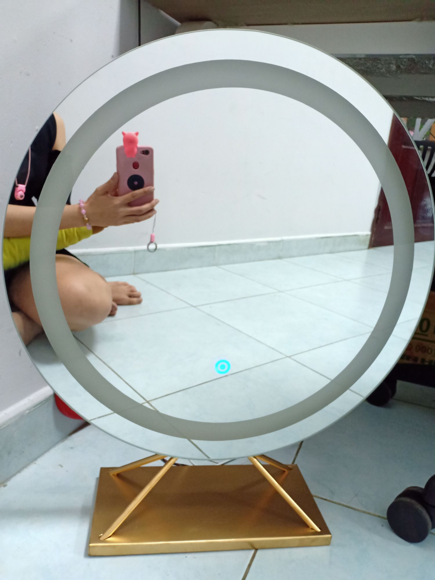 Gương trang điểm tròn có đèn led 50cm
